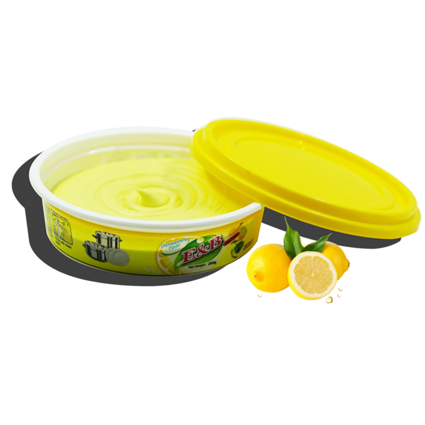 E&B Dishwashing Paste with Real Lemon and Aloe – Natural Citrus Scented Dish Cleaner for Tough Kitchen Grease